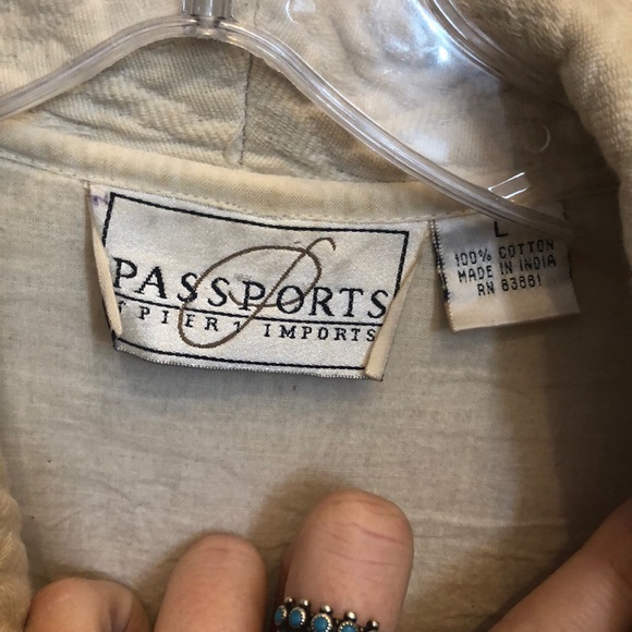 Pier 1 Vintage Cropped Boho cotton jacket L - Picture 3 of 4